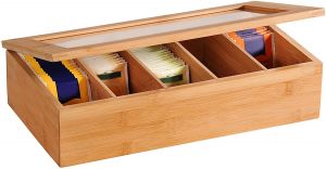 Krabička na čaj KESPER s víkem, bambus,36 x 20 x 9 cm