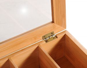 Krabička na čaj KESPER s víkem, bambus,36 x 20 x 9 cm