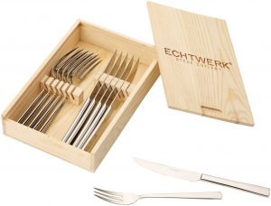 Sada steakových příborů ECHTWERK ORLEANS 12ks v dřevěné krabici