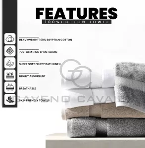 4dílná sada ručníků GAVENO CAVAILIA 100% bavlna, 700 g/m²,varianty: