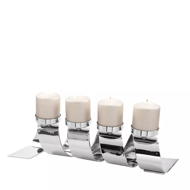 Adventní luxusní svícen Fink TWISTER z ušlechtilé oceli