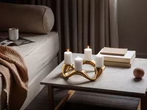 Adventní svícen-Georg Jensen Cobra,zlatý Adventní svícen-Georg Jensen Cobra,zlatý