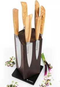 Blok na nože Zassenhaus SPIN, magnetický, jasanové dřevo, otočný