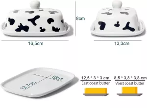 Dóza na máslo Theo&Cleo ze skla a bambusu/keramika,varianty