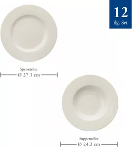 Jídelní souprava VILLEROY & BOCH Basic White,bílá,12dílná