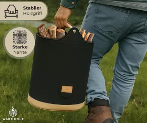 Koš na palivové dřevo WARMHOLZ, plstěný/kůže Koš na palivové dřevo WARMHOLZ, plstěný/kůže