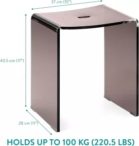 Koupelnová stolička NAVARIS- 100% akryl, varianty: | Průhledná fialová, Černá, Průhledná 