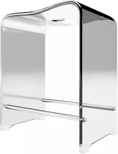 Koupelnová stolička SCHULTE - 100% akryl, varianty: | Průhledná , Alpská bílá