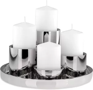 Luxusní adventní svícen H.Bauer jun. z lesklé ušlechtilé oceli Luxusní adventní svícen H.Bauer jun. z lesklé ušlechtilé oceli