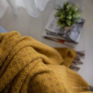 Luxusní vlněná deka Linen & Cotton, novozélandská vlna 140x200cm - Hnědo modrá Linen & Cotton LTD Luxusní vlněná deka Linen & Cotton, novozélandská vlna 140x200cm - Hnědo modrá Linen & Cotton LTD