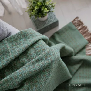 Luxusní vlněná deka Linen & Cotton, novozélandská vlna 140x200cm - Hnědo modrá Linen & Cotton LTD Luxusní vlněná deka Linen & Cotton, novozélandská vlna 140x200cm - Hnědo modrá Linen & Cotton LTD