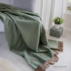 Luxusní vlněná deka Linen & Cotton, novozélandská vlna 140x200cm - Hnědo modrá Linen & Cotton LTD Luxusní vlněná deka Linen & Cotton, novozélandská vlna 140x200cm - Hnědo modrá Linen & Cotton LTD