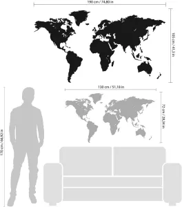 Mapa světa-MDF dekorace na zeď - 130 x 72 cm,varianty: GIALLOBUS Mapa světa-MDF dekorace na zeď - 130 x 72 cm,varianty: GIALLOBUS