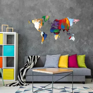 Mapa světa-MDF dekorace na zeď - 130 x 72 cm,varianty: GIALLOBUS Mapa světa-MDF dekorace na zeď - 130 x 72 cm,varianty: GIALLOBUS