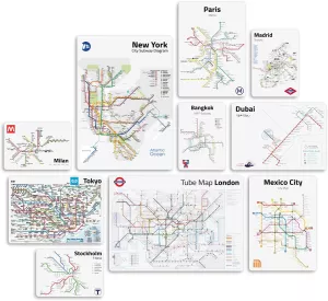 Obrazy měst - sada 10 obrazů s různými městy, ihned k zavěšení,varianty: - Metro GIALLOBUS Obrazy měst - sada 10 obrazů s různými městy, ihned k zavěšení,varianty: - Metro GIALLOBUS