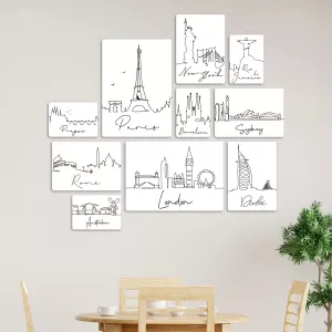 Obrazy měst - sada 10 obrazů s různými městy, ihned k zavěšení,varianty: GIALLOBUS Obrazy měst - sada 10 obrazů s různými městy, ihned k zavěšení,varianty: GIALLOBUS