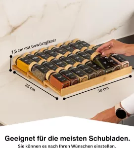 Sada 24 kořenek Deco haus®+organizér do zásuvky,bambus