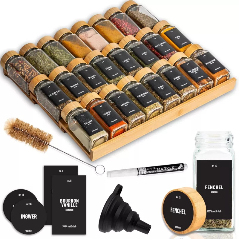 Sada 24 kořenek Deco haus®+organizér do zásuvky,bambus