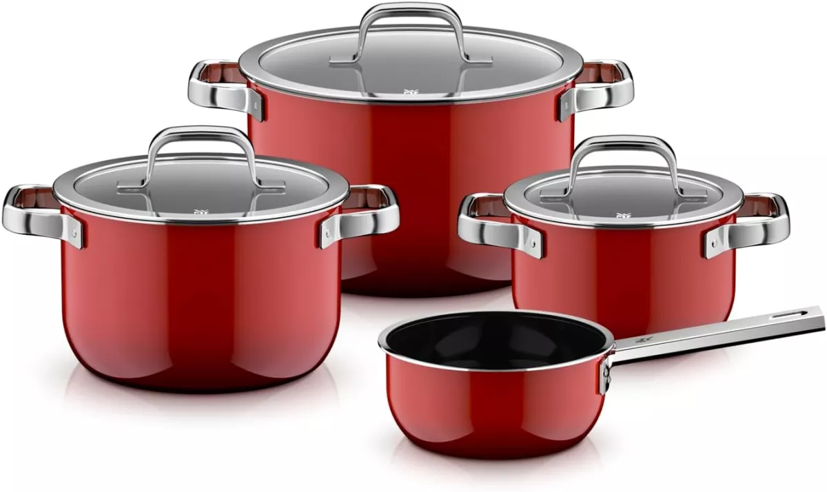 Sada hrnců WMF FUSIONTEC Mineral Pro 4 ks červená