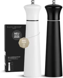Sada mlýnků na sůl a pepř Black Sweden Home, černý a bílý