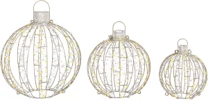 Venkovní led dekorace BELIANI vánoční koule 65/50/40 cm Zlaté