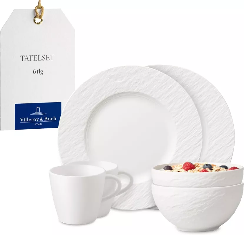 Villeroy & Boch Manufacture Rock blanc snídaňová sada 6 ks