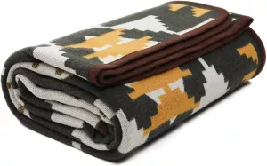 Vlněná merino deka ACUSHLA 160x200cm, varianty: | Indický vzor - zelená, Marocký vzor - tmavě modrá