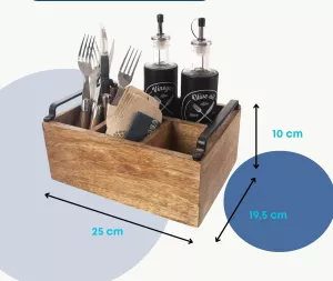 Dřevěný box na grilovací potřeby, organizér ORION