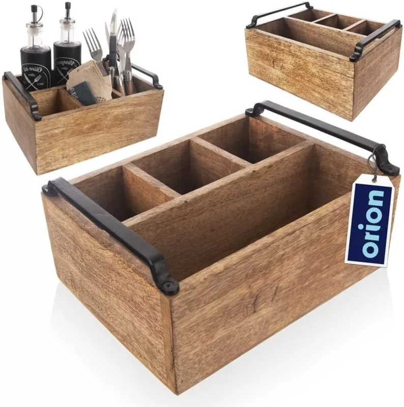 Dřevěný box na grilovací potřeby, organizér ORION