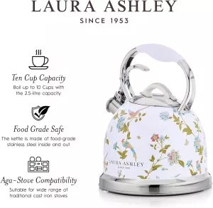 Konvice na vaření vody s píšťalkou 2,5l Laura Ashley, na indukci VQ Laura Ashley Konvice na vaření vody s píšťalkou 2,5l Laura Ashley, na indukci VQ Laura Ashley