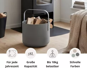 Koš na krbové dřevo LIVLIG, moderní, varianty: Koš na krbové dřevo LIVLIG, moderní, varianty: