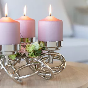 Luxusní svícen Fink SONETTE z ušlechtilé oceli Ø33cm