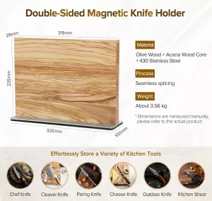 Magnetický držák na nože z olivového dřeva XINZUO