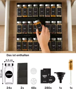 Sada 24 kořenek Deco haus®+organizér do zásuvky, nerez.víčko