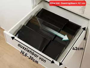 Sada 24 kořenek Deco haus®+organizér do zásuvky, nerez.víčko