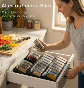 Sada 24 kořenek Deco haus®+organizér do zásuvky, nerez.víčko