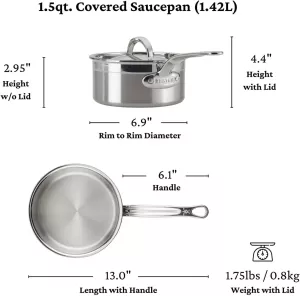 Sada hrnců Hestan PROBOND, 10dílná sada, nerezová ocel