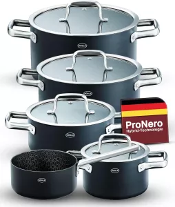 Sada hrnců RÖSLE EBONIC , ušlechtilá ocel, 5dílná luxusní sada