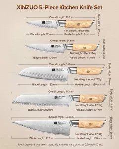 Sada kuchyňských nožů XINZUO 5ks, profesionální japonské nože