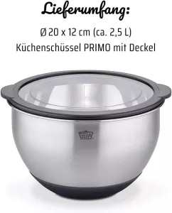 Servírovací misky GSW Primo z ušlechtilé oceli s víkem,varianty: Servírovací misky GSW Primo z ušlechtilé oceli s víkem,varianty: