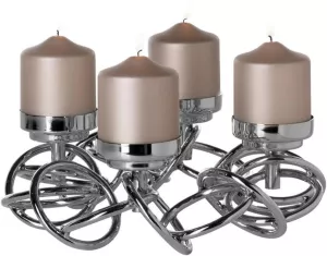 Luxusní svícen Fink SONETTE z ušlechtilé oceli Ø33cm