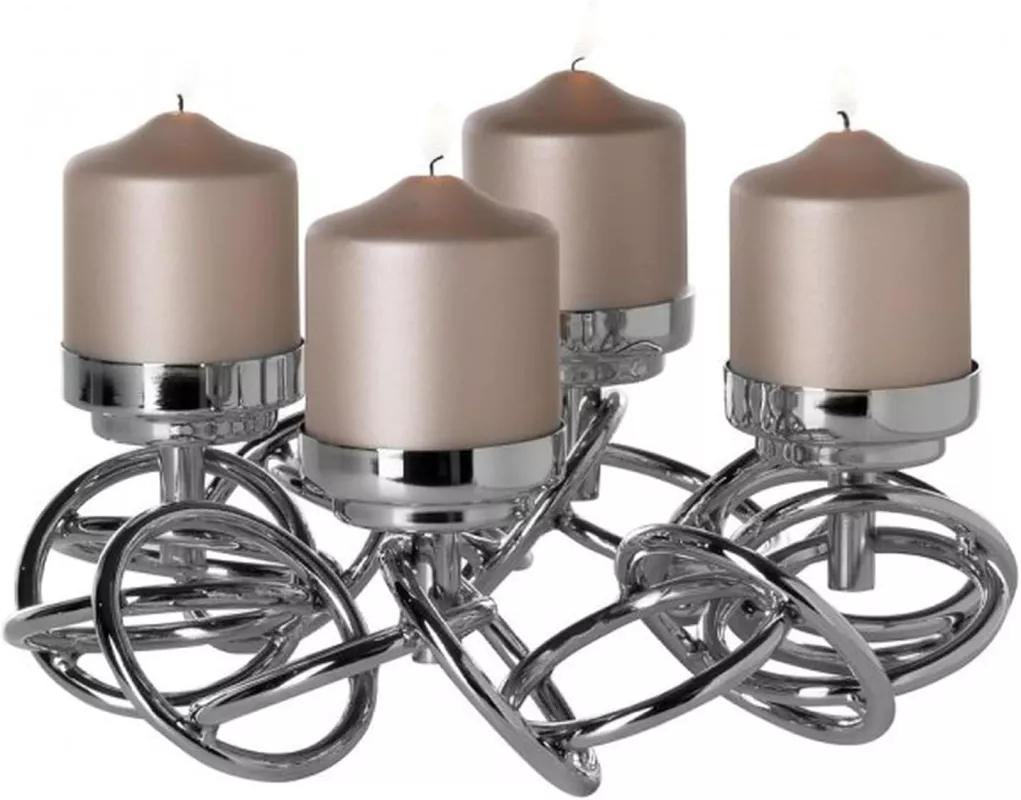 Luxusní svícen Fink SONETTE z ušlechtilé oceli Ø33cm