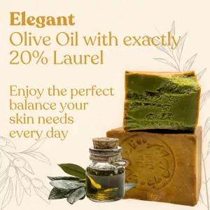 Syrské přírodní mýdlo ALEPPO GREEN FADEL, 3ks á 200g, 80% olivový olej,20% vavřívový olej