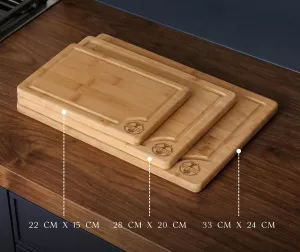 3dílná sada krájecích prkének Deer & Oak, bambus 3dílná sada krájecích prkének Deer & Oak, bambus