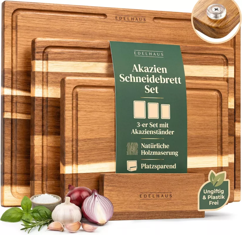 Kuchyňská prkénka EDELHAUS se stojánkem, 3ks