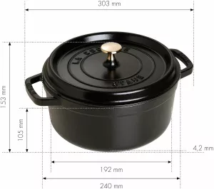 Litinový hrnec s poklicí STAUB La Cocotte, 24 cm / 3,8 l, různé barvy: