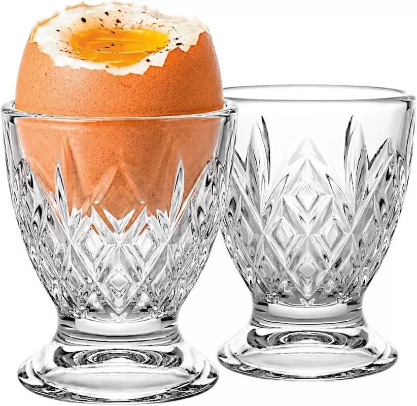 Skleněné kalíšky na vajíčka s designem, Krosno, 6 kusů Glasmark KROSNO