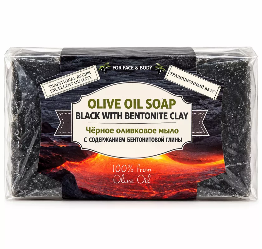 Černé olivové mýdlo s bentonitovým jílem 250g, KYPR CHARILAOU BROS LTD