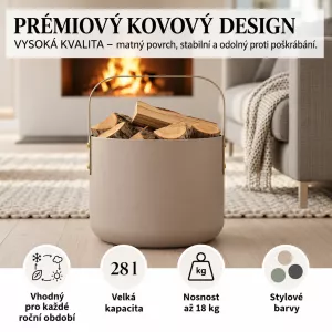 Koš na krbové dřevo LIVLIG, moderní, varianty: Koš na krbové dřevo LIVLIG, moderní, varianty: