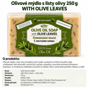 Olivové mýdlo s listy olivy 250g, KYPR
